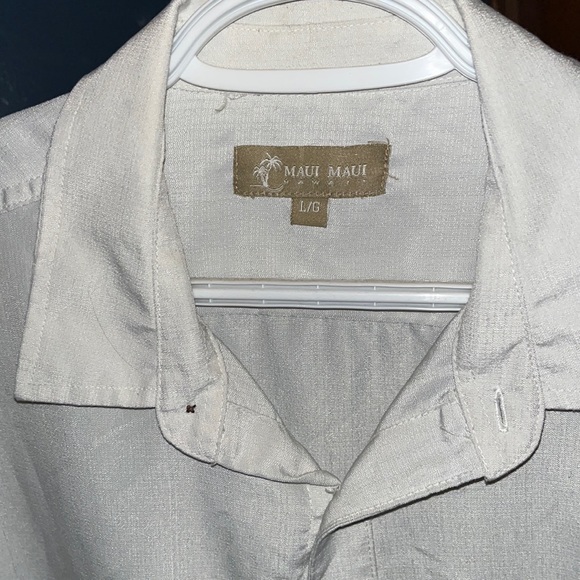 Maui Maui Hawaii Parge White Botton up Tee - Picture 3 of 3